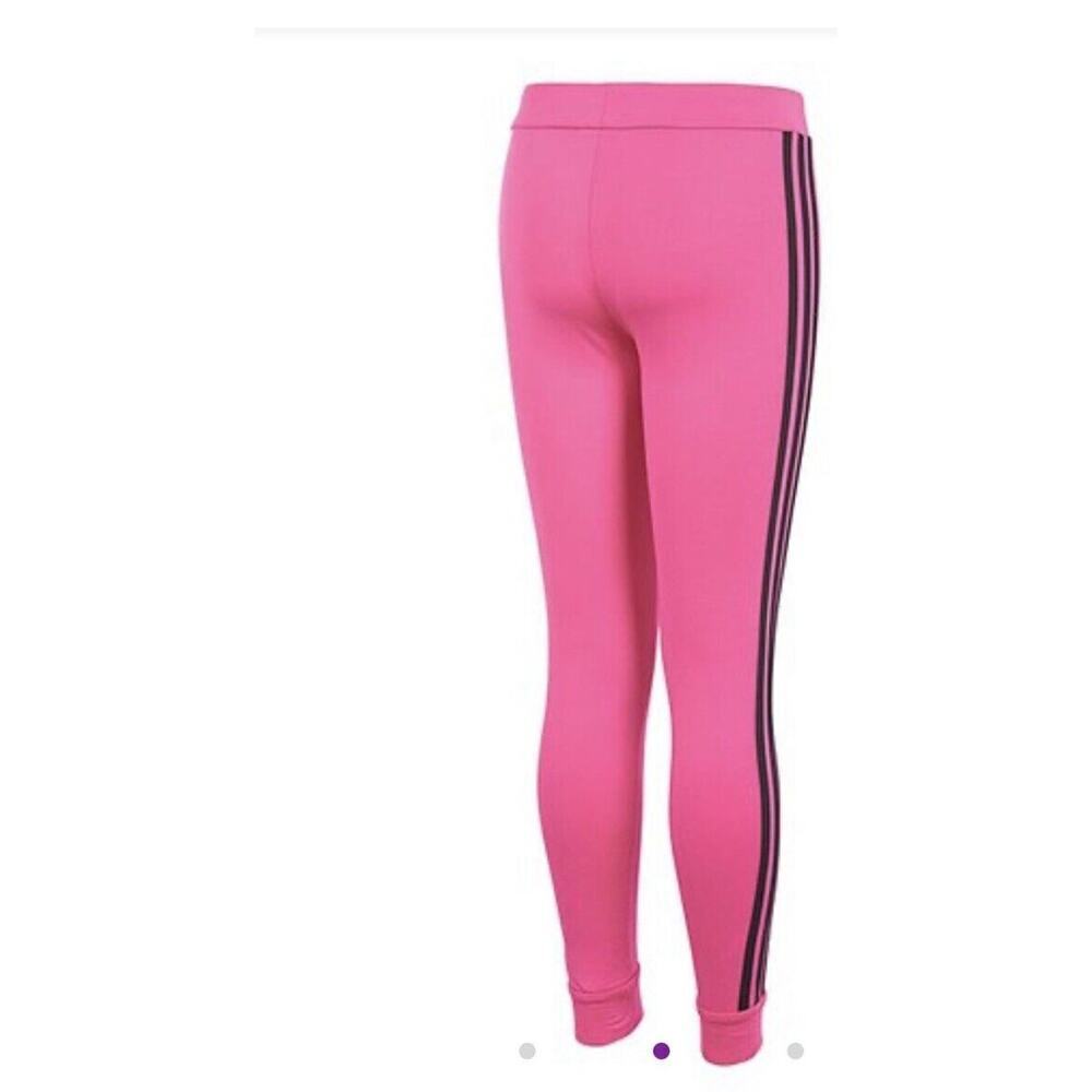 Adidas Girls Leggings Neon Pink - Picture 2 of 5